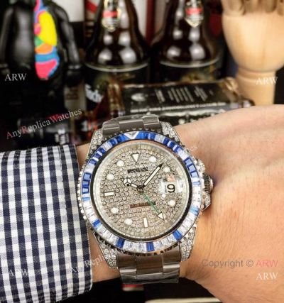 Rolex GMT Master II Iced Out Diamond Watch - Any Watch Replica from Trusted Dealer